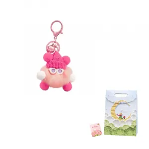 Мягкая игрушка-брелок Dango Otter Rabbit Fur, 8 см Jinnew, Pink+Shopping Bag+Greeting Card