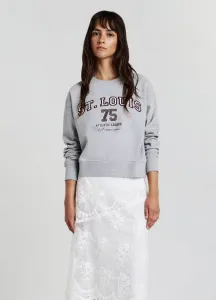 Свитшот с круглым вырезом и университетской надписью Calliope, Grigio Medio Melange