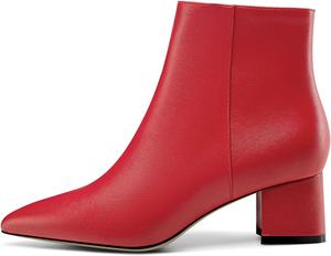 Женские ботинки Castamere с широким каблуком, заостренным носком, на молнии, высота каблука 5 см, Red