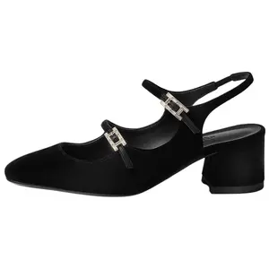 HERMES Туфли на высоком каблуке Jackie Chunky Heel 5 см, женские, черные