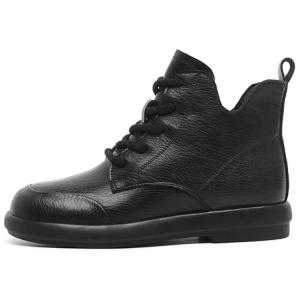 Женские ботинки DAPHNE Martin кожаные на шнуровке, черный