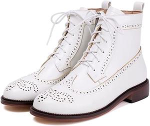 BLXQPYT Женские боевые черные ботинки на плоской подошве, модные ботильоны с внутренней молнией, ретро с круглым носком, на шнуровке, большого размера, для свиданий, отдыха и повседневной жизни