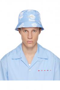 Marni Панама из тафты с принтом в виде синих роз