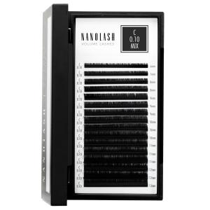 Nanolash Накладные ресницы для наращивания - 0,10 C локон микс 6-13мм 16 полосок
