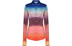 Рубашка с принтом тай-дай на пуговицах MARNI, multicolor