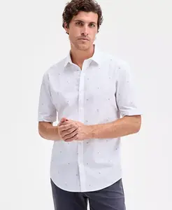 Мужская рубашка с коротким рукавом Dobby Geo Print на пуговицах Alfani, белый