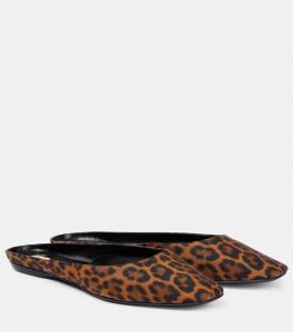 Лидо мюли с леопардовым принтом Saint Laurent, Manto Naturale