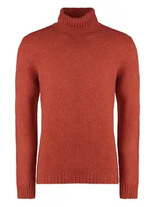 Свитер в рубчик с высоким воротником Moorer, оранжевый