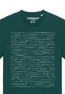 Футболка с принтом CATS watapparel, темно-зеленый