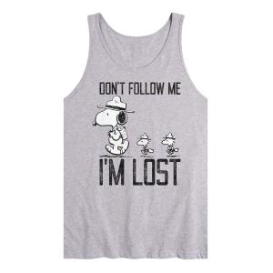 Мужская майка с рисунком Peanuts Snoopy Woodstock Don't Follow Me I'm Lost Licensed Character