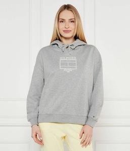 Толстовка женская Tommy Hilfiger с капюшоном и принтом, серый