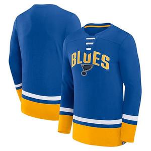 Мужская футболка с длинным рукавом Fanatics Branded Blue St Louis Blues Back Pass Unbranded