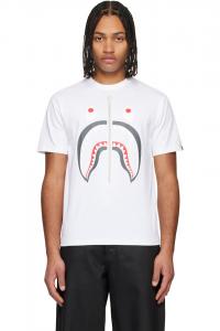 Футболка с изображением акулы Bape, белый