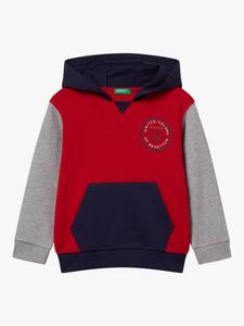 Детская хлопковая худи с цветными блоками Benetton, Multi