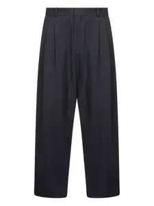 Брюки широкого кроя с двойной складкой Studio Nicholson, черный