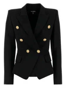 Двубортный пиджак BALMAIN, черный
