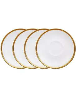 Набор из 4 блюдец Rochelle Gold, сервиз на 4 персоны Noritake, white
