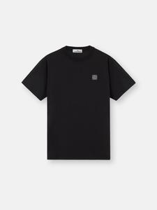 Футболка облегающего кроя с короткими рукавами и нашивкой Компас Stone Island 2100029 ORGANIC COTTON JERSEY 'FISSATO' EFFECT, черный