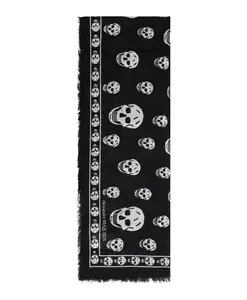 Шарф с логотипом черепа Alexander Mcqueen, черный