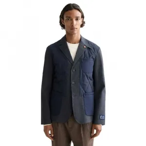 Блейзер Scotch & Soda Colourblock Lightly Padded Mixed Fabrics, синий