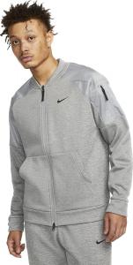 Мужская тренировочная куртка-бомбер с застежкой-молнией Nike Therma-FIT, Dark Grey Heather/Particle Grey/Black