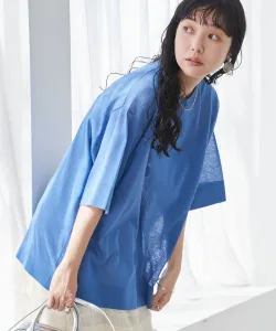 Прозрачная летняя вязаная футболка оверсайз от Sarako Coen, цвет Cobalt