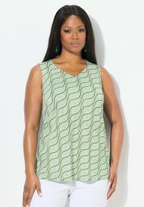 Блуза WAVE PRINT SLEEVELESS SLINKY Ulla Popken, зеленый