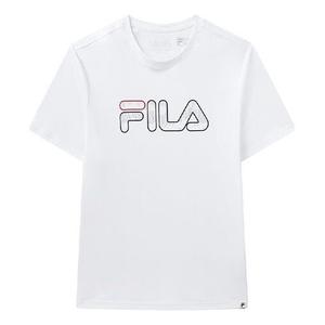 Футболка athleisure casual sports colorblock logo round neck short sleeve white Fila, белый