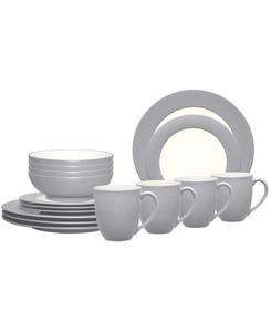 Набор посуды Colorwave Rim из 16 предметов, на 4 персоны Noritake, Slate