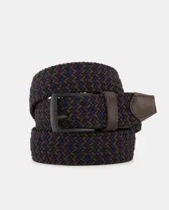 Мужской ремень из двухцветной плетеной резины Dustin, темно-синий