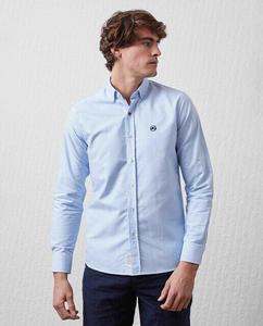 Базовая мужская рубашка в клетку Vichy с узором Slim Altonadock, светло-синий