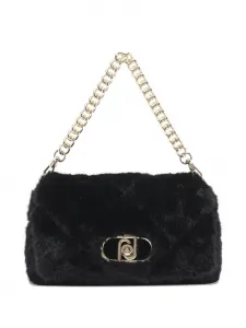 Маленькая стеганая сумка через плечо из искусственного меха LIU JO, черный