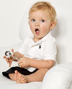 Хлопковая рубашка-поло с короткими рукавами для маленьких мальчиков Polo Ralph Lauren, белый