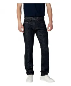 Синие однотонные джинсы на молнии с узором Armani Exchange, синий