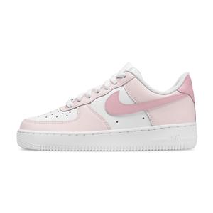 Nike Кроссовки для скейтбординга Air Force 1 Pink Wish, устойчивые к истиранию, унисекс, розовые, белые