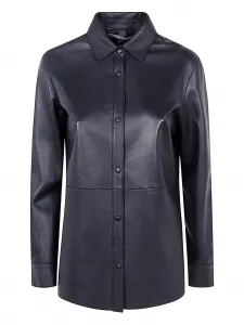 Кожаная рубашка The Jackie Leathers, синий
