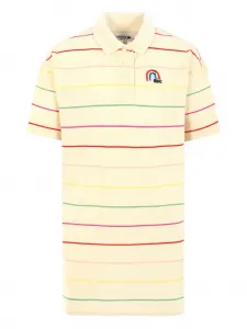 Платье-поло в радужную полоску Lacoste Kids, нейтральный