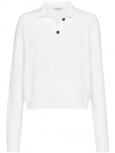 Джемпер с воротником поло Brunello Cucinelli, белый