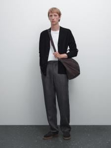 Кардиган из 100% хлопка Massimo Dutti, темно-синий