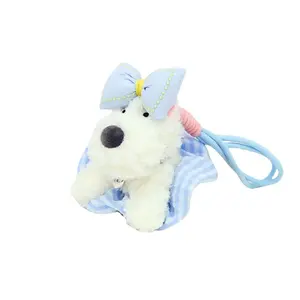 Плюшевый кулон щенок вест хайленд уайт терьер высота 13см LALABABY, синий