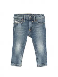 Джинсы D-Slinkie-B из потертого денима Diesel Kids, синий