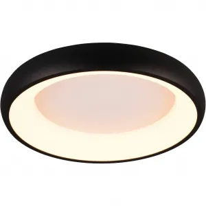 Светильник TRIO Leuchten LED потолочный CARDONA, круглая LED-потолочная лампа для офиса, Ø 46 см, 3300 люмен, 29 Вт, диммируемая. LED-панель 1 шт., CCT - регулируемая цветовая температура 2300/3000/4000K. Trio Leuchten, Schwarz matt