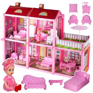 Сказочный кукольный домик с мебелью и куклой, 2 этажа Z842 Stator