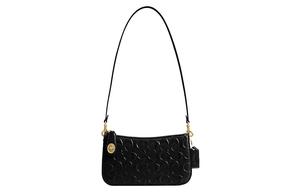 Сумка через плечо из телячьей кожи COACH черная женская