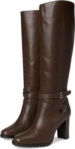 Ботинки Lauren Ralph Lauren Women's Collins Calfskin Tall Boots Heel, Dark Hickory