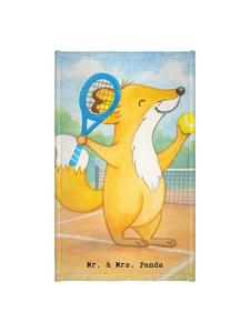 Mr. & Mrs. Panda Дизайн полотенца с изображением лисы и теннисной тематики, без слогана, белого цвета