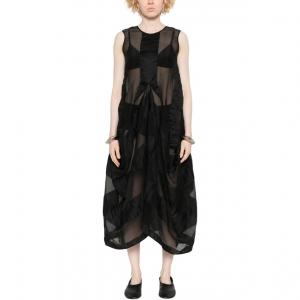 Расклешенное платье миди UMA WANG, черный
