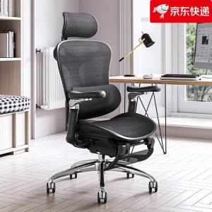 Кресло C300 Premium Edition Obsidian Black с подставкой для ног, эргономичное компьютерное офисное кресло с подлокотниками