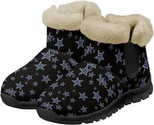 Женские зимние сапоги Jeiento с флагом Америки, противоскользящие, American Stars -Blue