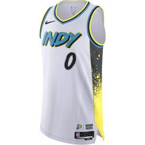 Футболка Indiana Pacers Tyrese Haliburton 2024/25 City Edition мужская Dri-FIT NBA Swingman Nike, белый